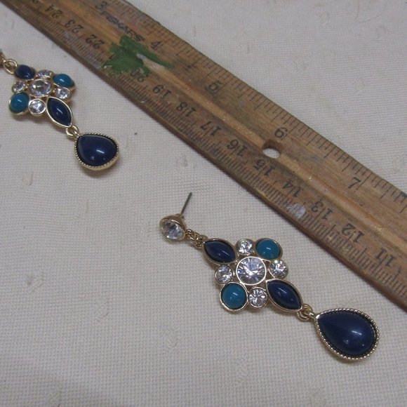 DANGLE rhinestone post earrings - Picture 4 of 5